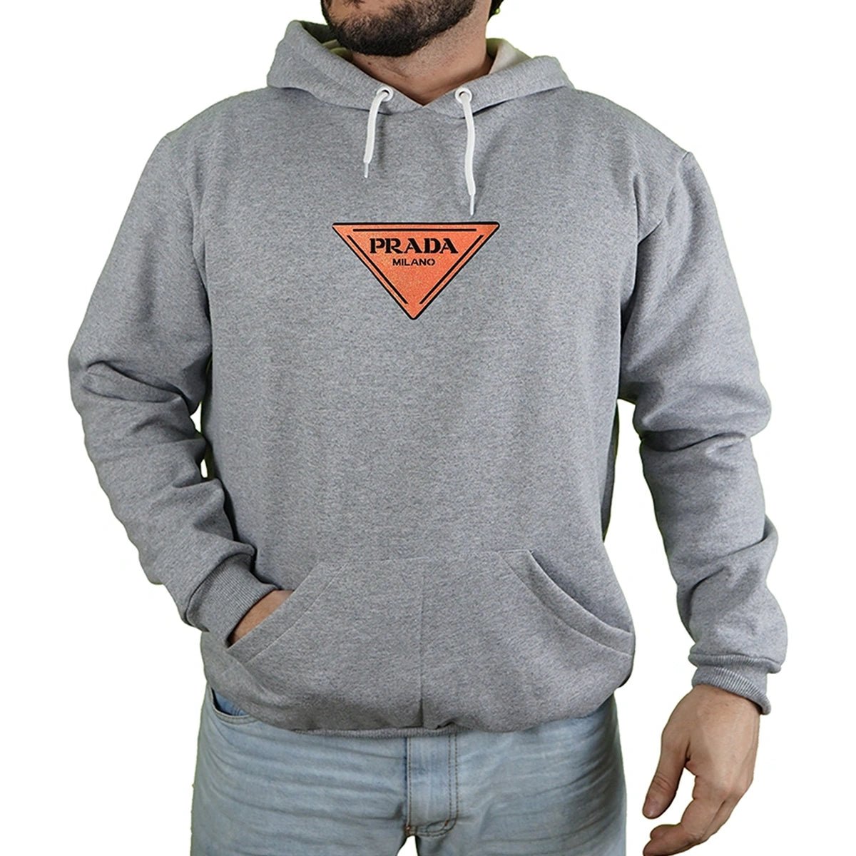 Blusa Moletom Prada Milano Triangle Com Capuz Premium - RecordeOnLine