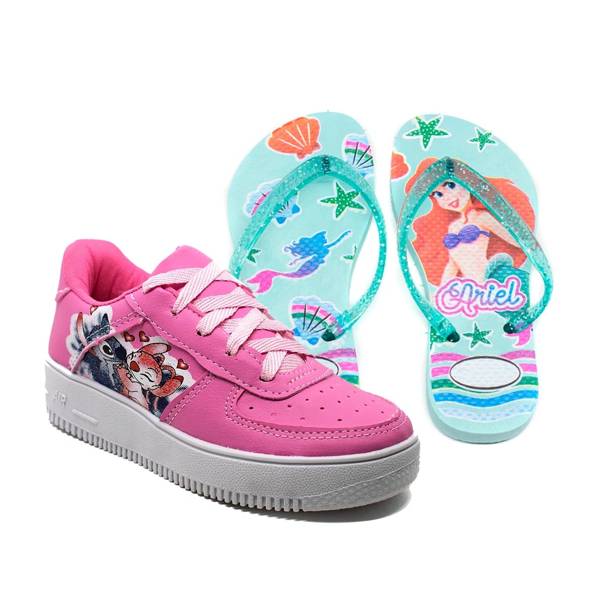 Kit Menina Tênis Infantil Stitch + Chinelo Infantil Personagem - RecordeOnLine